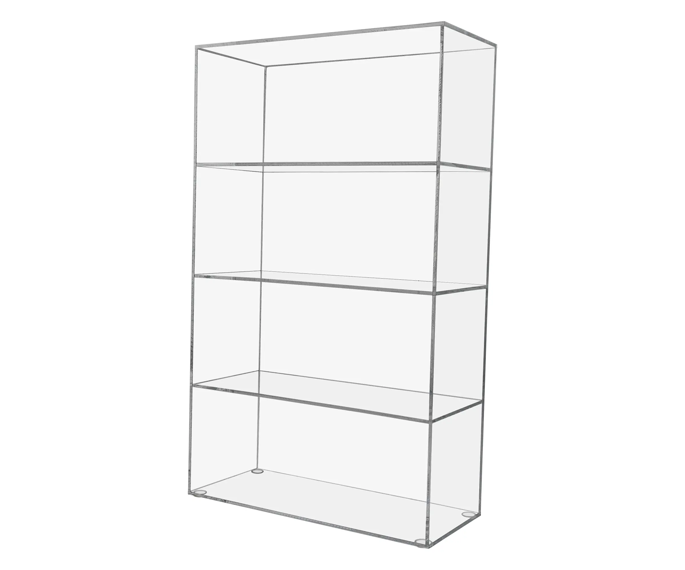 Retail Store Display Three Shelf Lucite Doorless Cabinet 9.5" x 4" x 16" Durable Clear Acrylic Bakery Pastry Shop Countertop Showcase by 321 Plastics