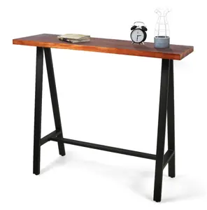 Industrial High Bar Table 41.3inch Height Tall Pub Table Rectangular Patio Table Vintage Narrow Dining Table for Breakfast Working Studying Desk Farmhouse Computer Table in Office