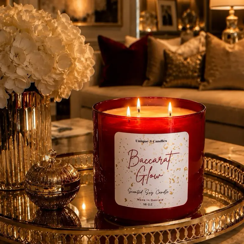 Baccarat Glow Inspired by Baccarat Rouge 540 Soy Wax Candle Decor Scented Aroma Perfume Freshener
