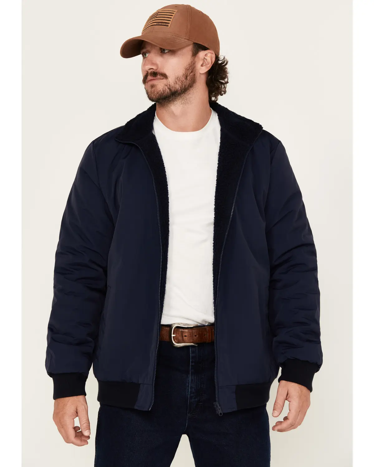 Brothers And Sons Men's Men'S Hart Reversible Sherpa Jacket - Basfa24o31-Nvy