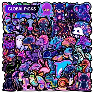 50pcs Neon Animal Graffiti Series Stickers, Suitable for Faith Based Designs Such As Scrapbooks, Diaries, Laptops, Water Bottles, Cars, Etc., As Gifts with Positive Information, Truck Decals #GLOBAL PICKS