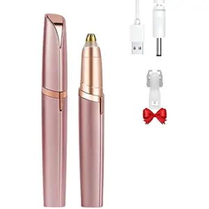 Rechargeable Electric Eyebrow Hair Remover with LED Light, Stainless Steel Blade, Multi-Functional Facial Hair Trimmer, Anti-Allergenic, Painless, Clean Skin, No Pulling