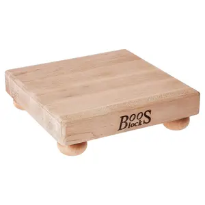 John Boos Small Maple Wood Edge Grain Cutting Board for Kitchen, 9" x 9" x 1.5" Chopping Knives