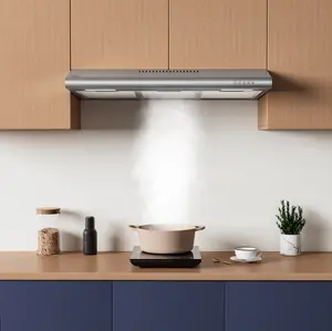 Ciarra 30 Inch Low Profile Vent Hood Under Cabinet Range Hood Ventless Stainless Steel 200 CFM 3 Speed Motor Quick Odor Neutralization