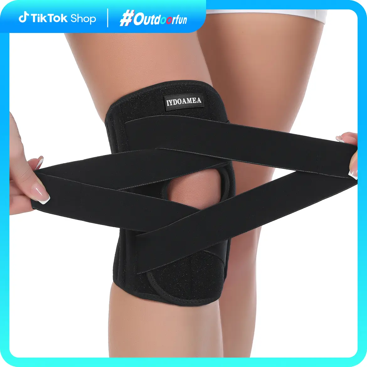 IYDOAMEA Patellar Knee Brace for Men & Women - Adjustable Compression Wrap with Side Spring Stabilizers for Workout, Walking and Daily Support