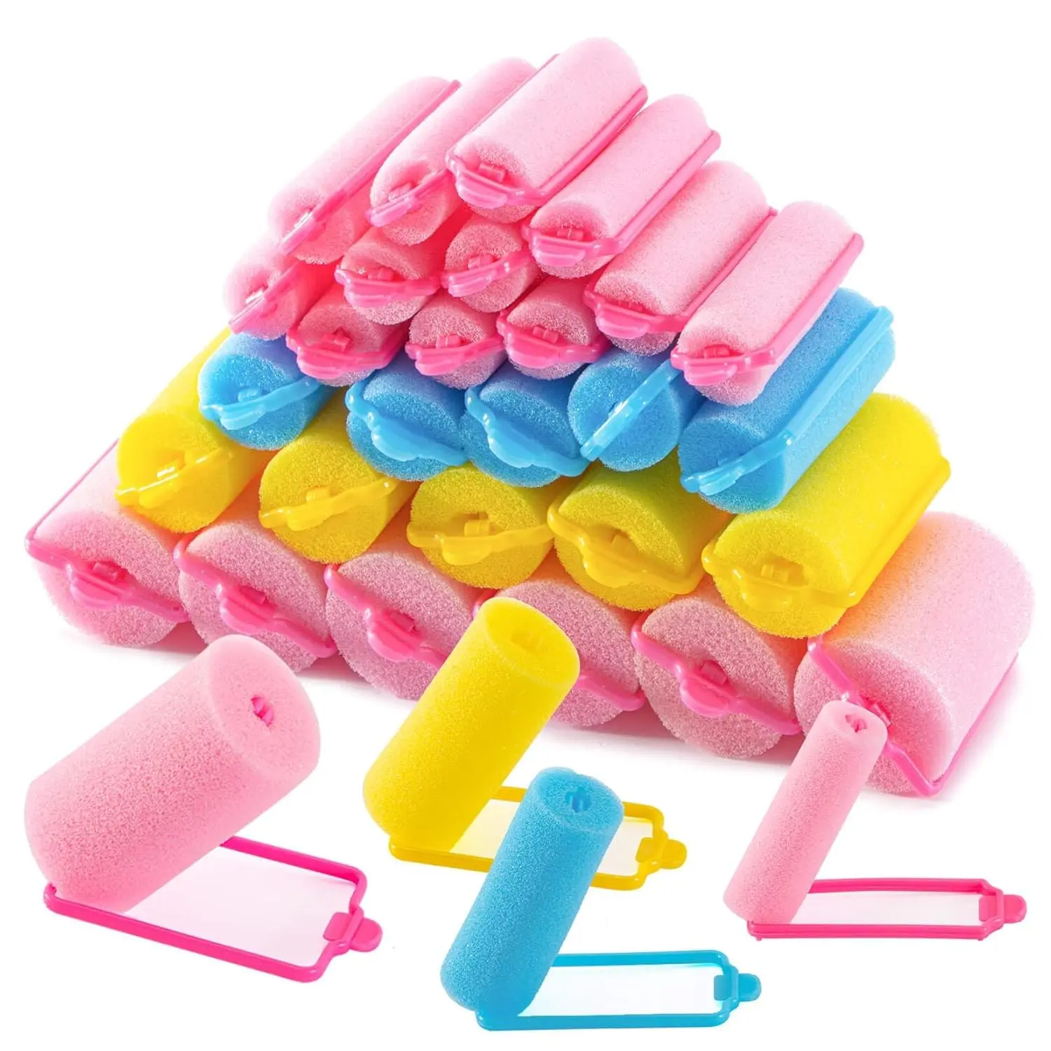36 count  Hair Rollers - Sponge Rollers for Heatless Hair Curler for Short/Long Curling Sleep rolos para cabello  Large Sponge Curlers Soft Sleeping Thin Hair Curl Overnight rulos