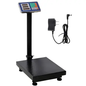 660lbs Weight Computing Digital Scale Floor Platform Scale,0.1 lbs Accuracy Computing Floor Scale with LB/KG, Tare, Price Calculator, Black color