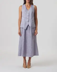 Slate Linen Skirt