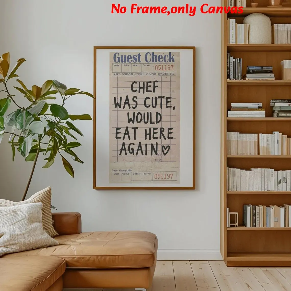 1 pc, Vintage wall art, quote poster, chef is cute, guest check poster, print kitchen decor, Artistic French Print, artwork, living room decor, Home decor products, Art Work For Wall Decor, unframed