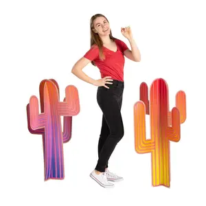 41" 3D Colorful Cactus Cardboard Stand-Ups - 2 Pc.