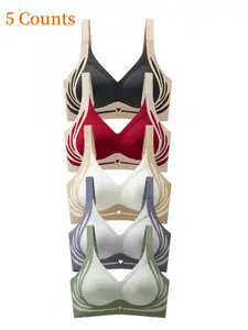 Women's Color Block Bra, Minkmalist Comfortable Push Up Bra,Underwear for Women,Softness Underwear forAll Seasons, Bras for Women, Womenswear,Wirefree Bra, Wireless Compression Bras,Wireless Padded Bras,Breathable Comfy Bra