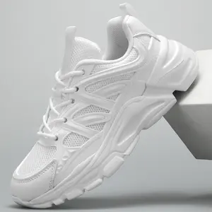 Women's Sporty Solid RoundToe Laces Trainers, Fashionable Lace UpFront Mesh Breathable Comfortable Sports Running Shoes, Casual Versatile Outdoor Walking