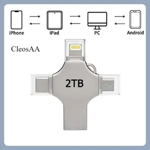 4 in 1 multi-function U disk, 2TB Mini High Speed USB 3.0 External Storage U Disk for iPad, Android Phones, PC and More Devices, High Speed USB 3.0 Disk, Best Gifts for Men, Gift for Boyfriend Halloween gift