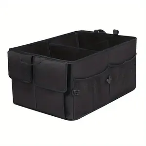Car Trunk Storage Box, Foldable Car Trunk Organizer with Adjustable Strap, Waterproof Car Storage Box for SUV Seat, Car Interior Accessories
