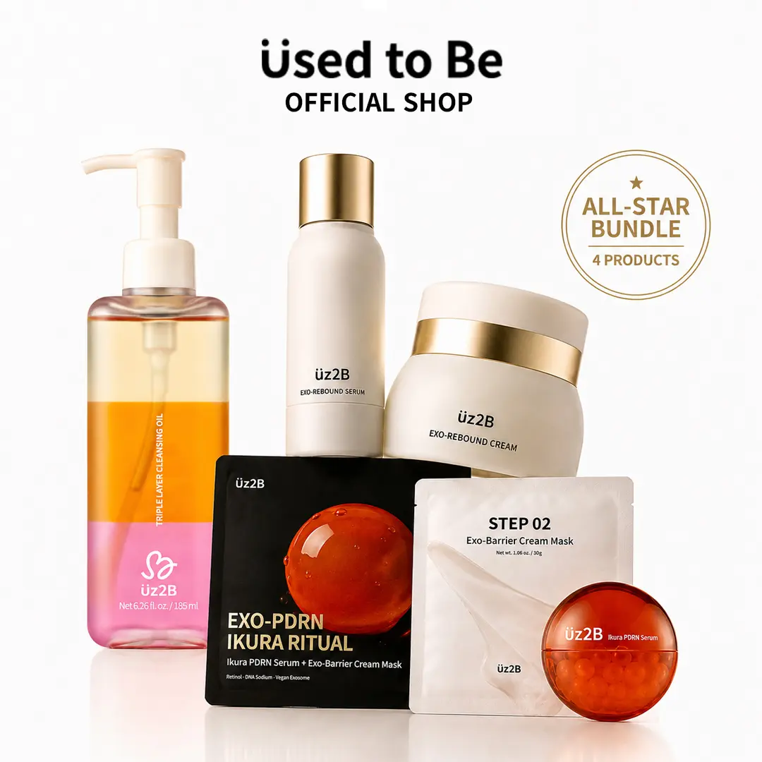 Uz2B All-Star Bundle- Triple Layer Cleansing Oil, Ikura Ritual- PDRN Bead Serum+Exo:Barrier Cream Mask, Exo:Rebound Serum+Cream