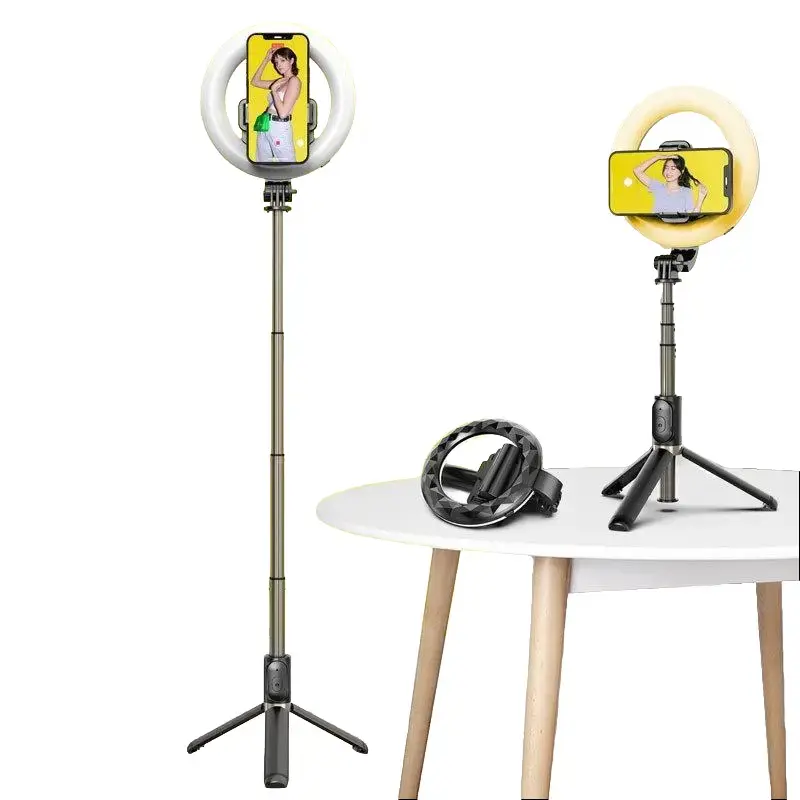 Universal LED Ring Light with Aluminum Alloy Adjustable Stand, Phone Tripod, Selfie Stick for Android/iOS Devices