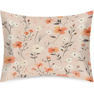 Pillowcase Flower Pillow case for Hair and Skin 20 x 26 Inches PillowCovers Pillow Cover with Envelope Closure