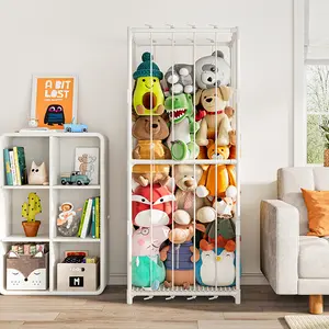 Stuffed Animal Storage Zoo Stuffed Animal Holder Space Save Vertical Stuffed Animals Storage PVC with Elastic Band and Net for Playroom Bedroom Nursery Deals For You Days Organiser Multicolor
