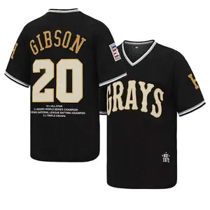 JoshGibson #20 Homestead Grays Negro Leagues Baseball Jersey,Number Stitched Mesh Baseball Apparel,Unisex Retro HOF 1972 Fan Jersey