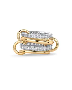 14K Gold Plated Stackable Rings for Women, Interlocked Stackable Rings Set Cubic Zirconia Trendy Band Ring Size 6 7 8 9 10 Chunky Fashion Jewelry for Women For Valentine's Day gifts Premium Quality
