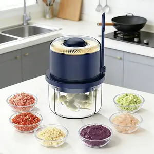Multifunctional Electric Garlic Masher & Meat Grinder - Fully Automatic Baby Food Maker, Glass Blender for Fruits & Veggies, Korean Kitchen Gadget, Chicken Shredder mini Chopper Food Processor