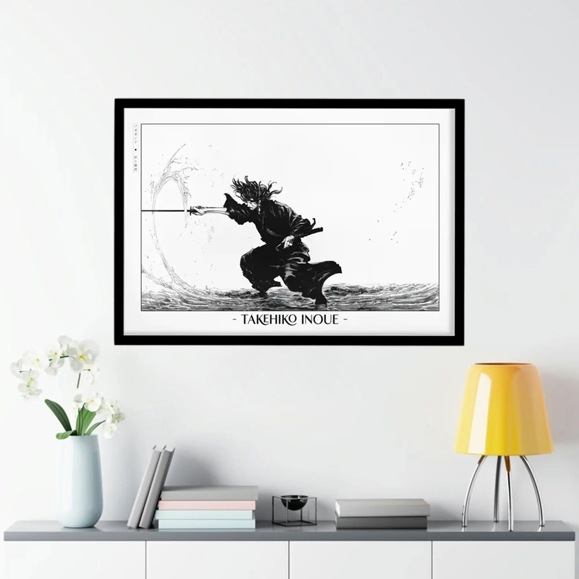 Vagabond Musashi Poster, Sword Slash Water Motion Art Print, Samurai Aesthetic Wall Decor, Manga Art Poster, Gift For Fans