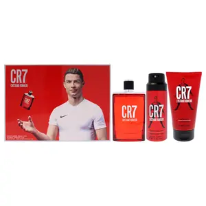 CR7 by Cristiano Ronaldo for Men -3 Pc Gift Set 3.4oz EDT Spray, 5.1oz Body Spray, 5.1oz Shower Gel