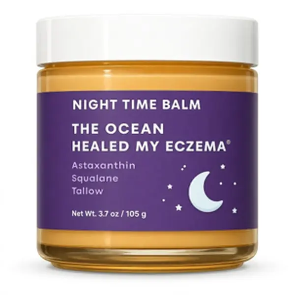 The Ocean Healed My Eczema Night Time Soothing Balm - Overnight Itch Relief Body Care for Kids & Adults, Deep Moisturizing Nourishing Formula for Dry, Sensitive, Eczema-Prone Skin, Tallow Squalane & Astaxanthin, Face & Body Use, 3.7 oz