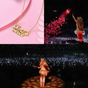 Sabrina Short n Sweet Inspired Necklace 14K Gold Plated Necklace for Women Sabrina Album Merch Accessories Fans Costume Decorations