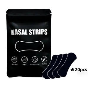 Breathing Performance Nasal Strips, Comfortable Breathable Anti-Oil Anti-Sweat Sports Nose Stickers, Sleep Snoring Prevention, Black