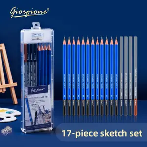 17-Piece Sketch Pencil Set for Kids & Students - 2B Charcoal Drawing Tools, Art Supplies Exam Essentials, Trendy TikTok Art Kit