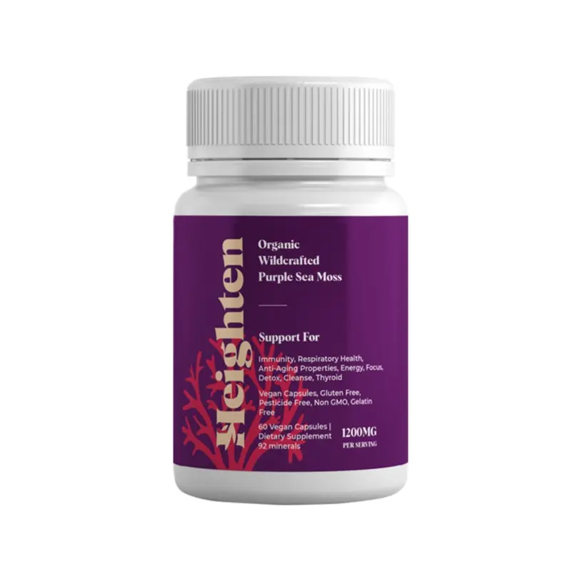 Purple Sea Moss, Bladderwrack & Burdock Root - 60 Vegan Capsules, MADE IN USA