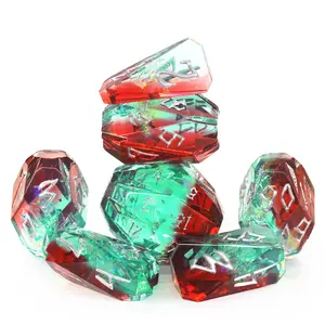 Resin DND Dice, Dungeons and Dragons Dice Set D&D with Box Polyhedral D&D Dice 7 Piece Role Playing Dice（Green and Silver）