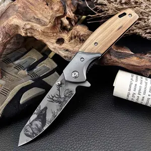 Outdoor Fishing Practical Tool, Fatty Deer Folding Design Pocket Knife, Convenient Daily Carry, Affordable, Essential Gear for Anglers, Well Designed Blades