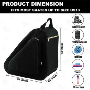 Large capacity skate storage bag Waterproof and durable skate bag Suitable for ice inline roller skating and four-wheel skates
