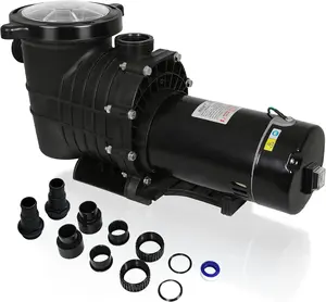 2.0 HP 6557 GPH Swimming Pool Pump Inground and Above Ground, 115V, 1500W Energy Saving Self Primming Pool Pump with Dual Voltage, Strainer Basket, Silent Running UL Certificate, 1.5" & 2" Connectors