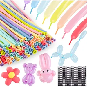 260 Pastel Long Balloons,100PCS Colorful Twisting Balloons Thickening Latex for Modeling Animal Model Weddings Birthdays Festival Party Decoration