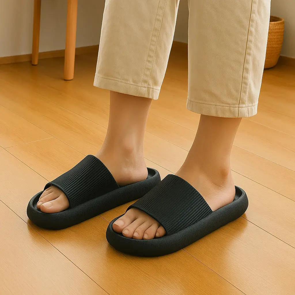 Unisex EVA Cloud Slide Sandals, 4cm Thick Sole Lightweight Non-Slip Shower Slippers, Soft Comfort Indoor Outdoor Beach Pool Slides
