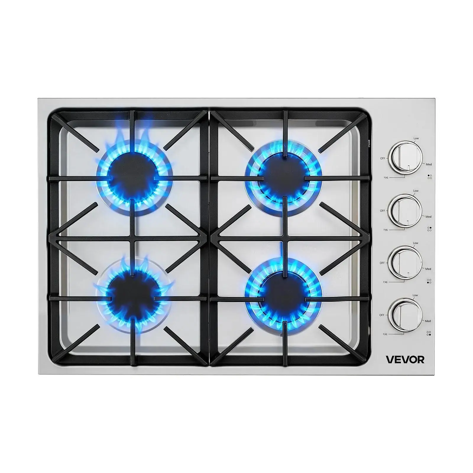 【Summerfinds】VEVOR Gas Cooktop, 30 inch 4 Burners Gas Stove Top, Max 48000BTU Built-in Stainless Steel Stove Top LPG/NG Convertible Dual Fuel Cooktop Stoves with Sealed Burner for Sear, Stew, Boil, Stir-Fry