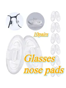10pairs Anti-slip nose pads for glasses, push-in nose pads, replacement nose pads for glasses, oval soft nose pads, anti-slip glasses pads, snap-on nose pads, leaf-shaped nose pads, glasses accessories