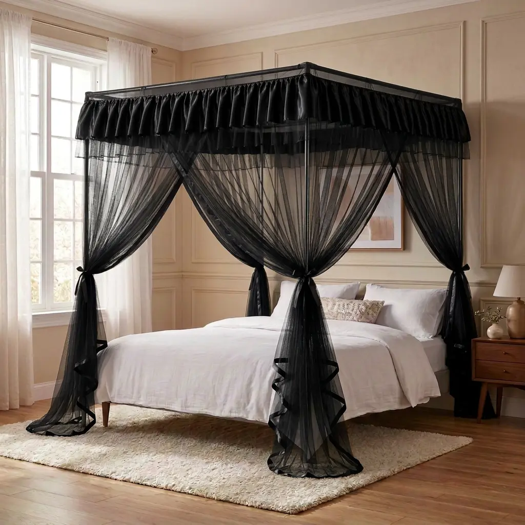 Mengersi Princess Anti Mosquito Bed Canopy - Polyester Multi-Size Netting, Soft Light-Filtering Hanging Drapes, Ceiling-Mount with Hook, Princess Vibes Girly Room Decor, Ideal Birthday Gift