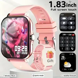 A stylish smart watch that allows you to control your phone's camera, use a stopwatch, set alarms, view your calendar, play music, receive text messages and call notifications, and access various sports modes. It also has a reminder function. Wearable