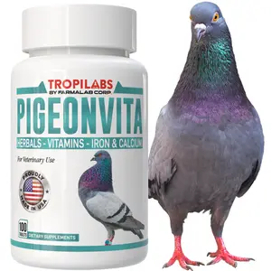 Farmalab PigeonVita for Racing Pigeons Show Pigeons Rollers Hens Doves 100 Tablets with Vitamins Minerals Aminoacids for Optimal Performance