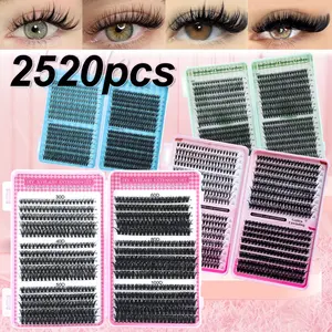 Large Capacity Eyelash Bundles, Mixed Natural D Curl, Curly Lashes, DIY False Lashes, DIY Personal Lashes, High Quality Eyelashes, Fluffy Style, Suitable for Daily Use, Parties, Travel Gifts, DIY Eyelash Extensions, Eyelash Extensions Set
