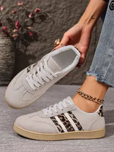 Women's Fashionable Lace Up Shoes, Casual Comfortable Breathable Sports Shoes, Lightweight Casual Sneakers, Female All-match Round Toe Chunky Sneakers for Daily Wear