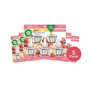 Air Wick Plug-In Scented Oil Refills Vanilla & Pink Papaya (Pack of 5)