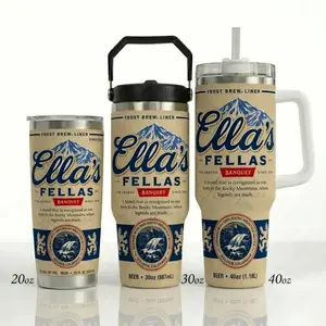 Ella's Fellas Beeer Can Tumbler, Brewery Style Travel Mug, 20oz 30oz 40oz Insulated Tumbler, Beer Lover Gift, Stainless Steel Drinkware Insulation Bottled
