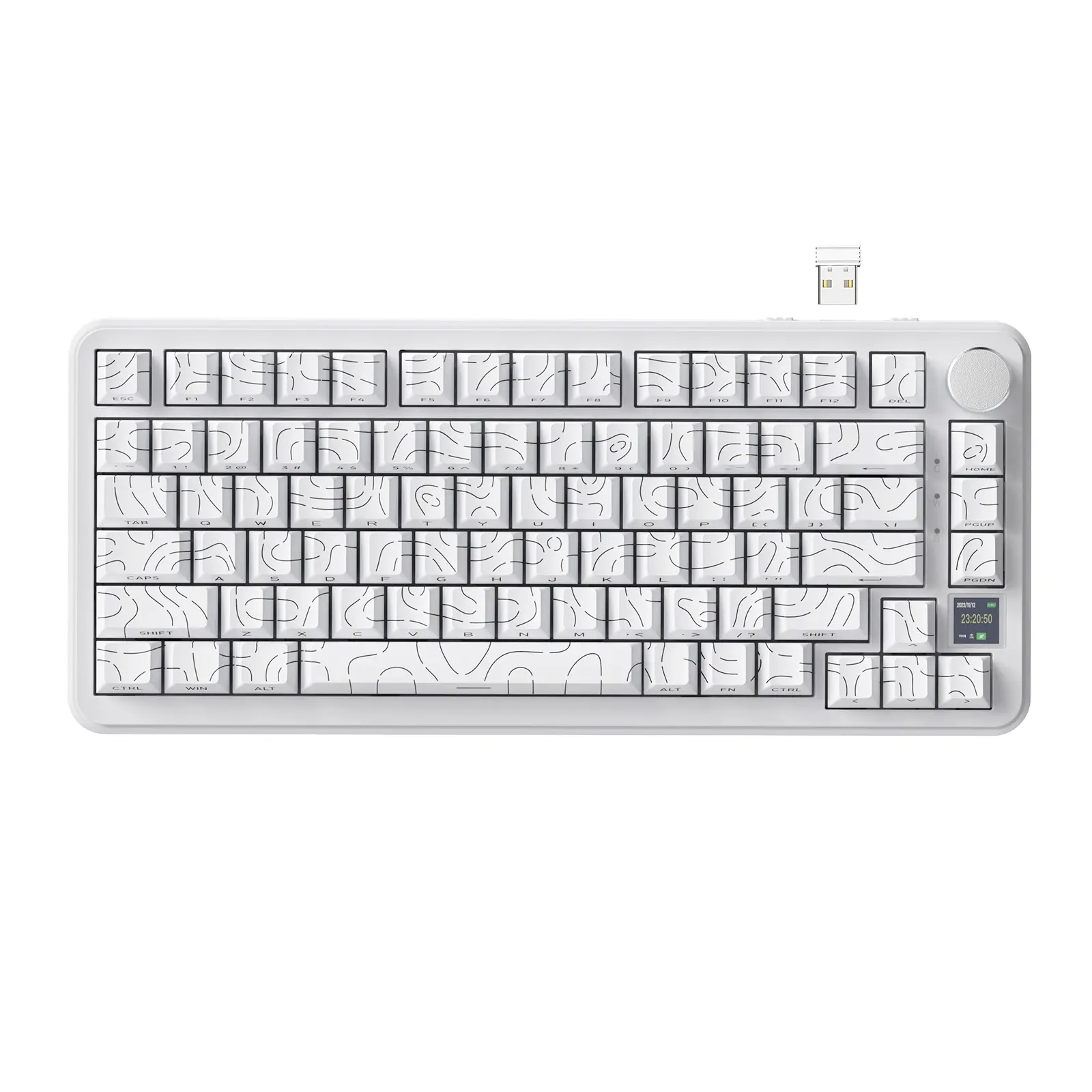 ATTACK SHARK X85 PRO 75% Wireless Mechanical Gaming Keyboard - TFT Smart Display & Knob, BT/2.4GHz/Wired Connectivity, Side-Printed 5-Color PBT Keycaps, Gasket Mount, RGB Backlighting, Hot-Swap Switches tiktokshopbacktoschool