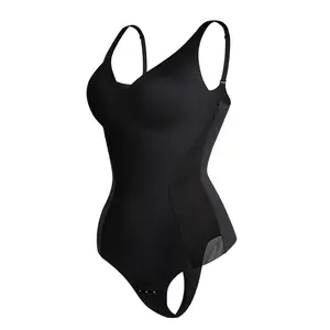 Women's Open Crotch Camisole Shapewear - Thin Breathable Tummy Control Bodysuit, Push-Up Butt Lifting Slimming Bodysuit for Daily Wear