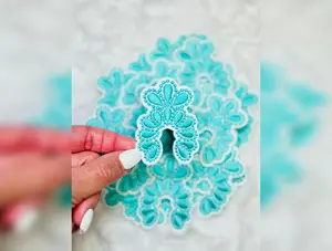 Turquoise Jewles Embroidered Patch